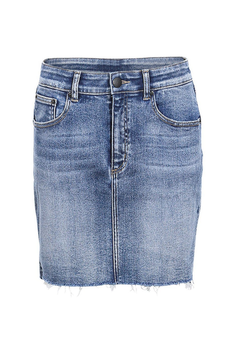 [TEST] Gina Step Hem Denim Skirt