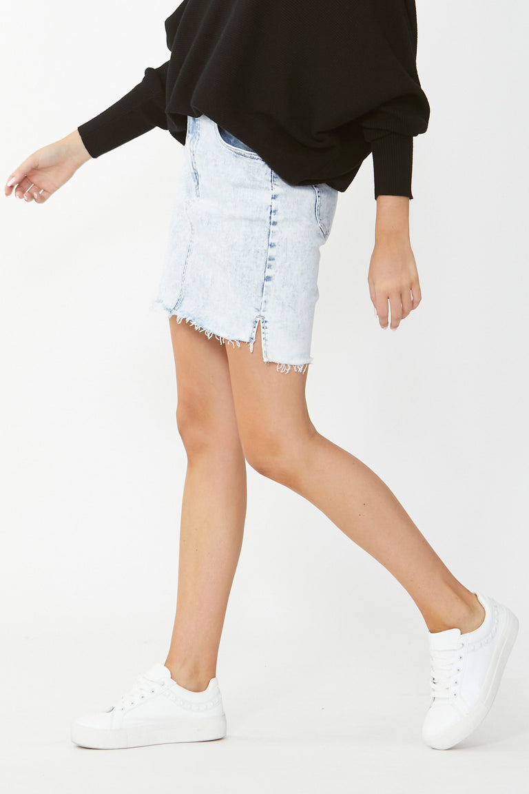 [TEST] Gina Step Hem Denim Skirt