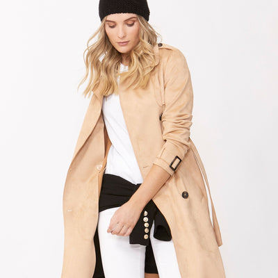 [TEST] Shaana Suedette Trench Coat