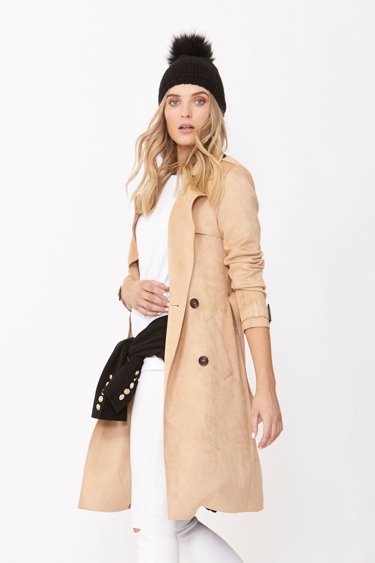 [TEST] Shaana Suedette Trench Coat