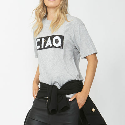 [TEST] Ciao Reverse Logo Sequin Tee