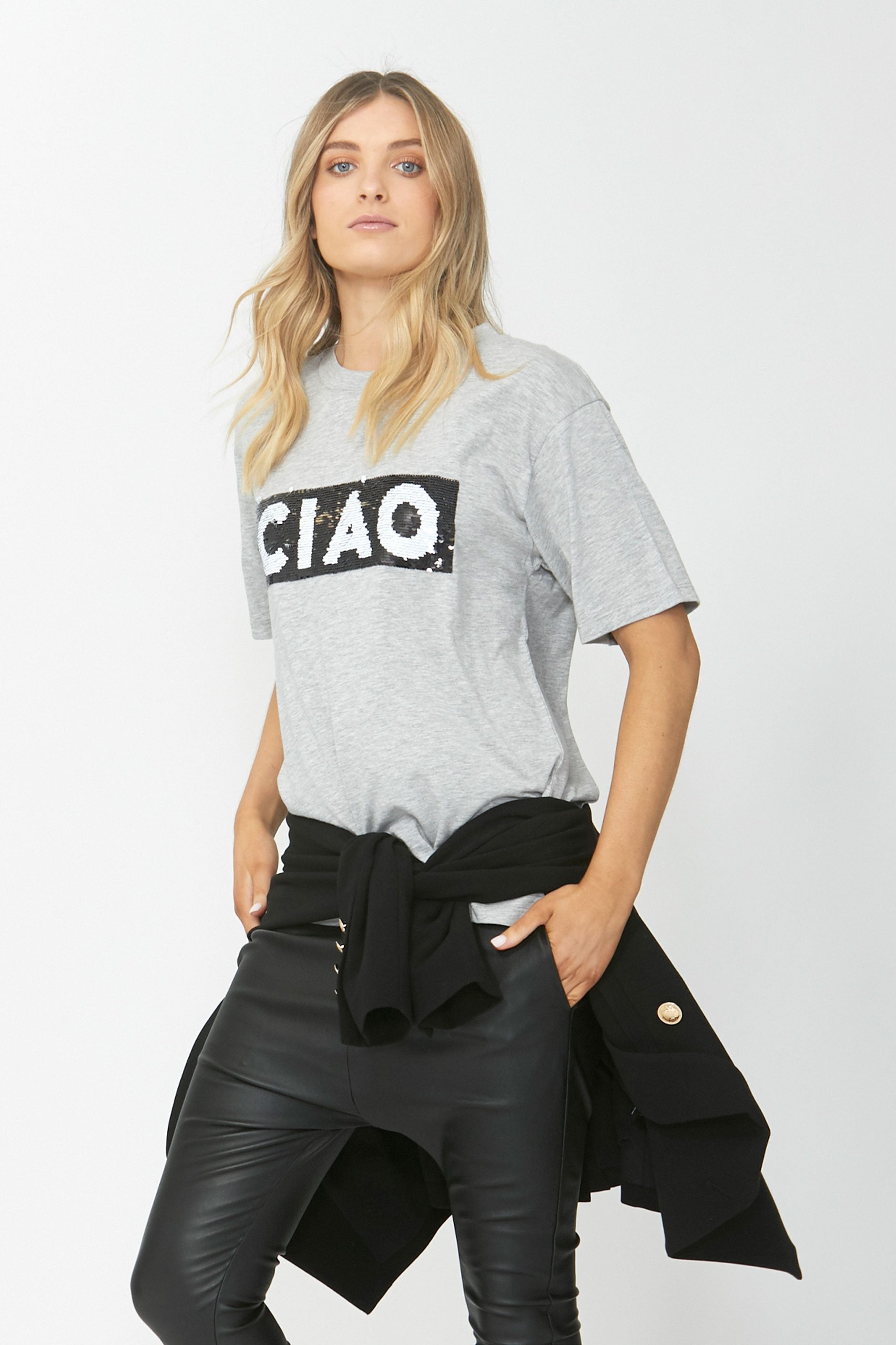 [TEST] Ciao Reverse Logo Sequin Tee