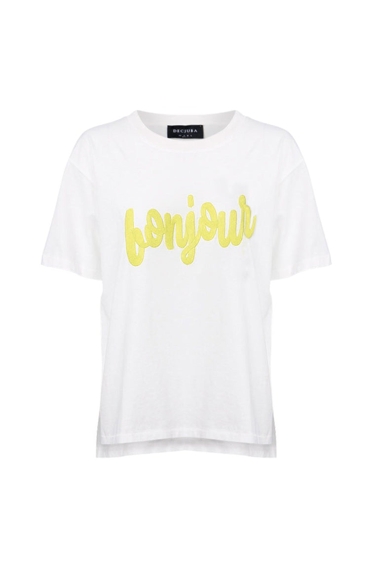 [TEST] Bonjour Embroidered Tee