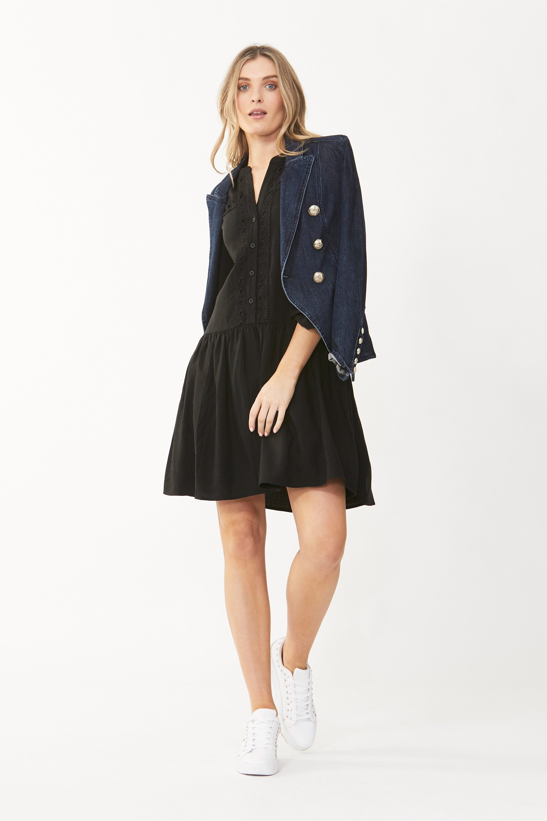 [TEST] Elsie Lace Detail Shirt Dress