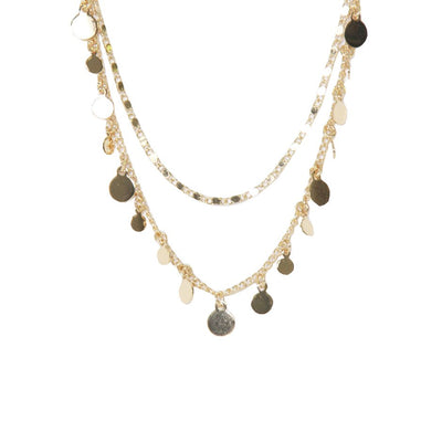 [TEST] Dangle Disc 2 Layer Necklace