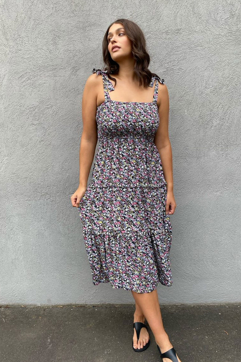 [TEST] Erin Shirred Midi Dress