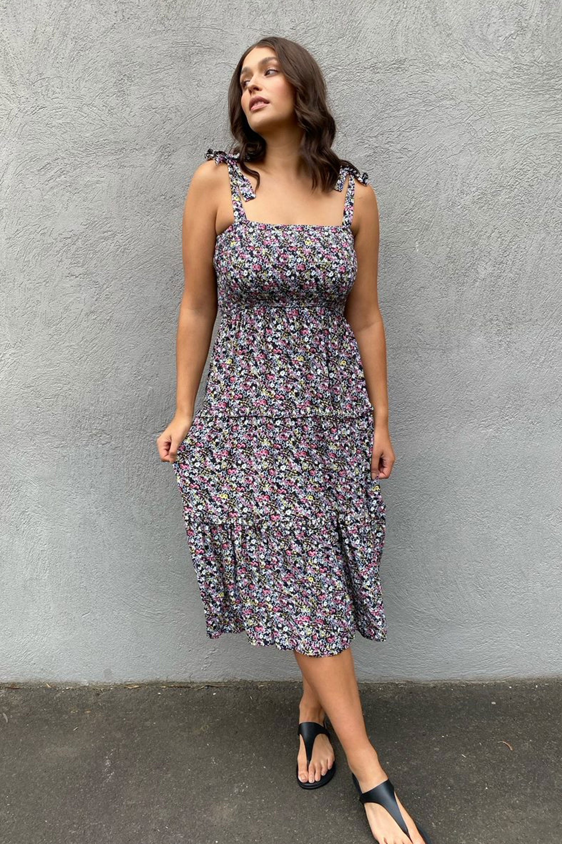 [TEST] Erin Shirred Midi Dress