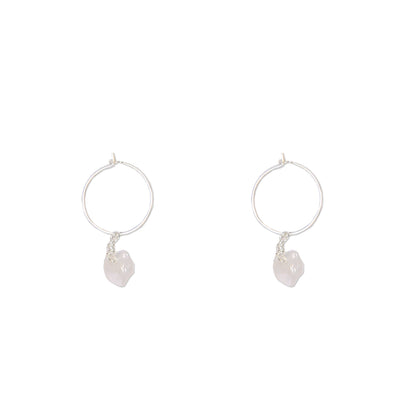 [TEST] Rose Quartz Sterling Hoops