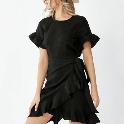 [TEST] Maya Short Sleeve Ruffle Dress