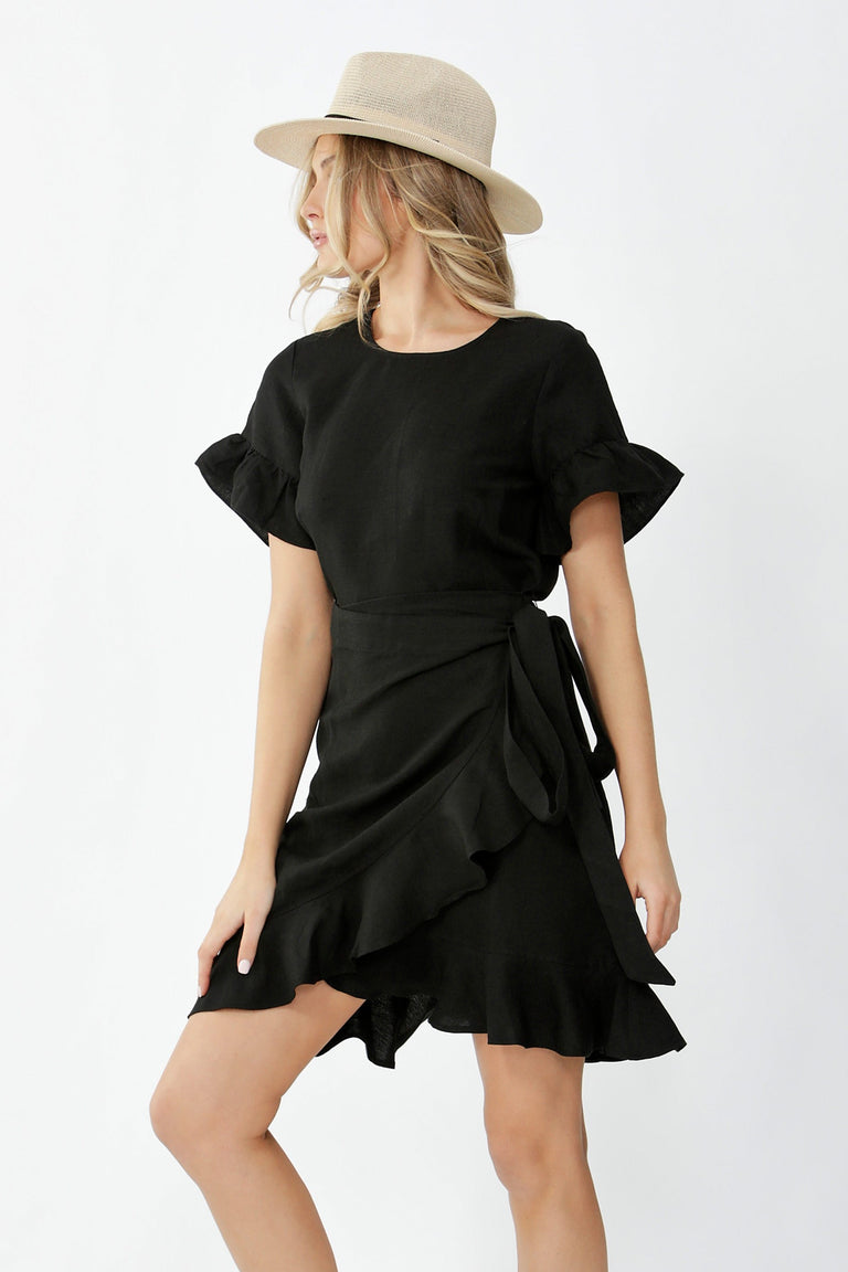 [TEST] Maya Short Sleeve Ruffle Dress