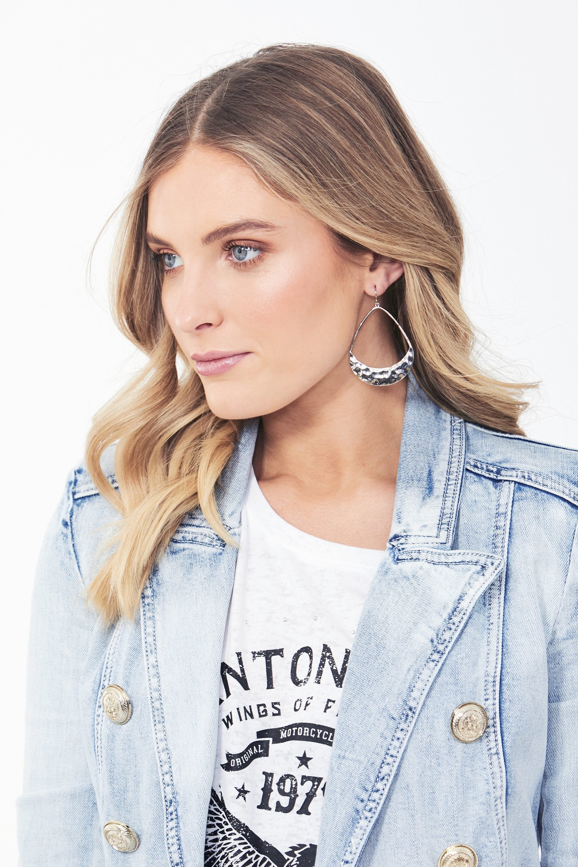 [TEST] Ola Teardrop Hammered Earrings