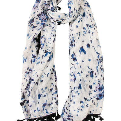 [TEST] Blurred Floral Tassel Scarf