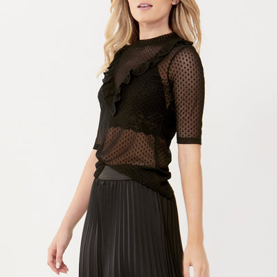 [TEST] Lucy Spot Mesh Top