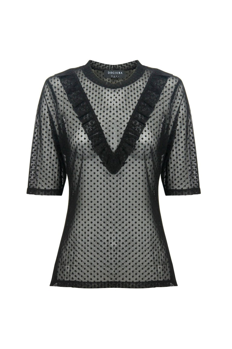 [TEST] Lucy Spot Mesh Top