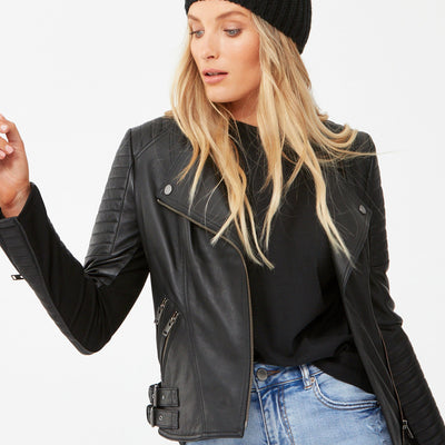 [TEST] Cory Collarless Leather Jacket
