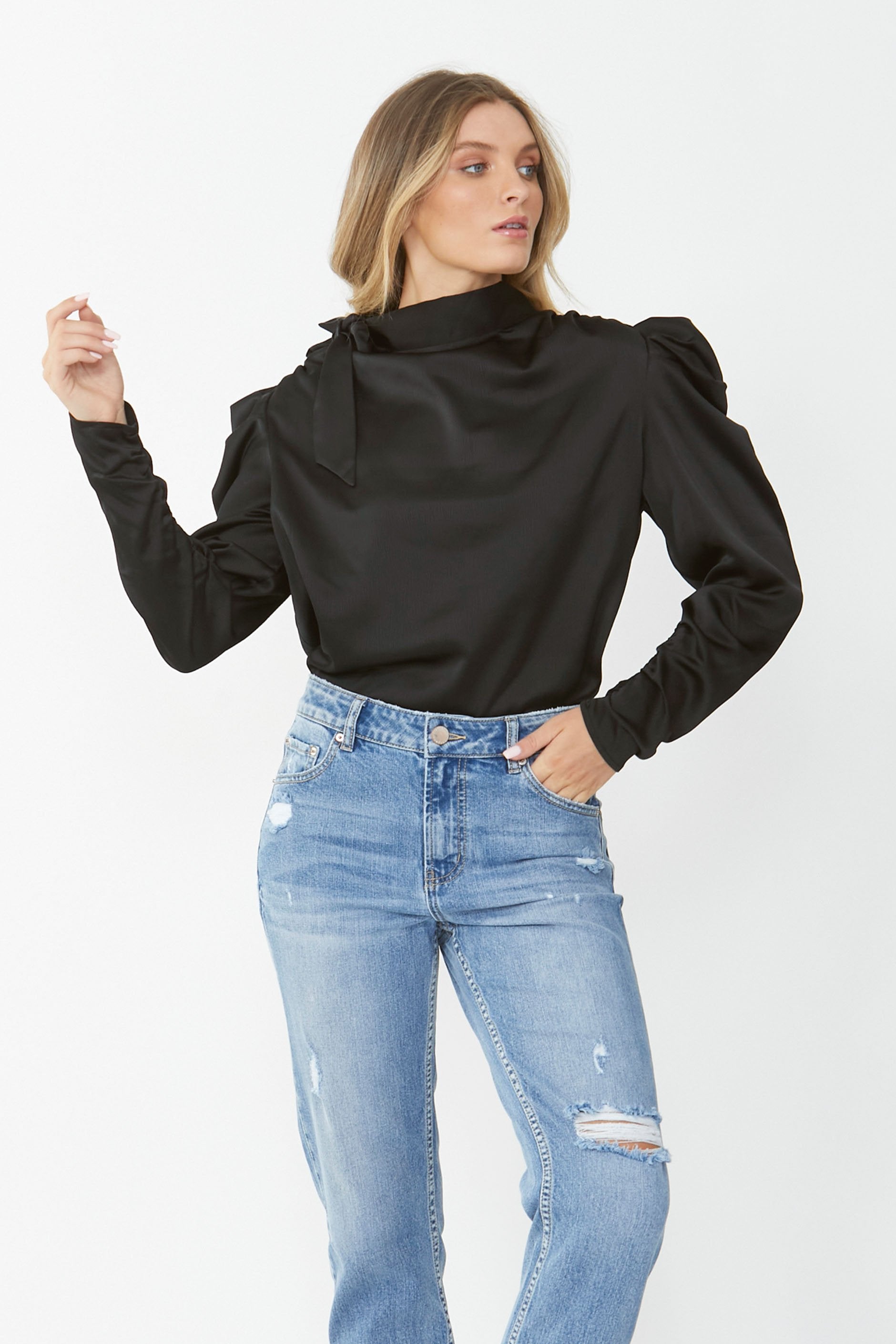 [TEST] Marie Satin Puff Blouse