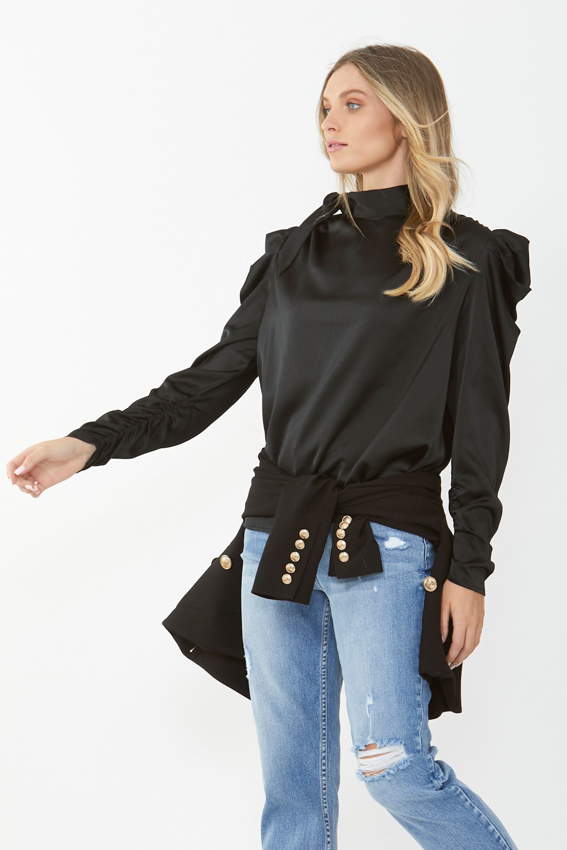 [TEST] Marie Satin Puff Blouse