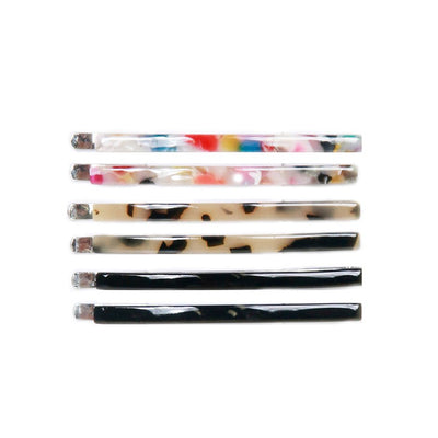 [TEST] Thin Resin Hair Clips 6 Pack