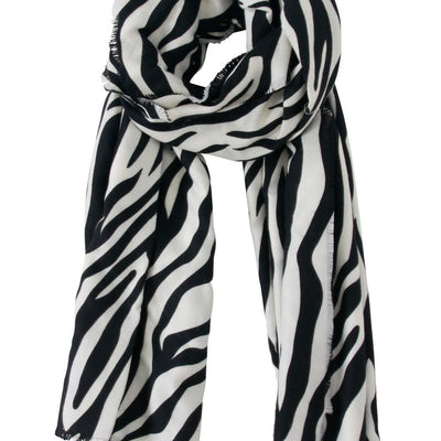 [TEST] Zebra Soft Frayed Scarf
