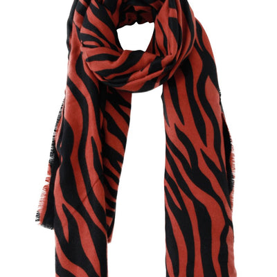 [TEST] Zebra Soft Frayed Scarf