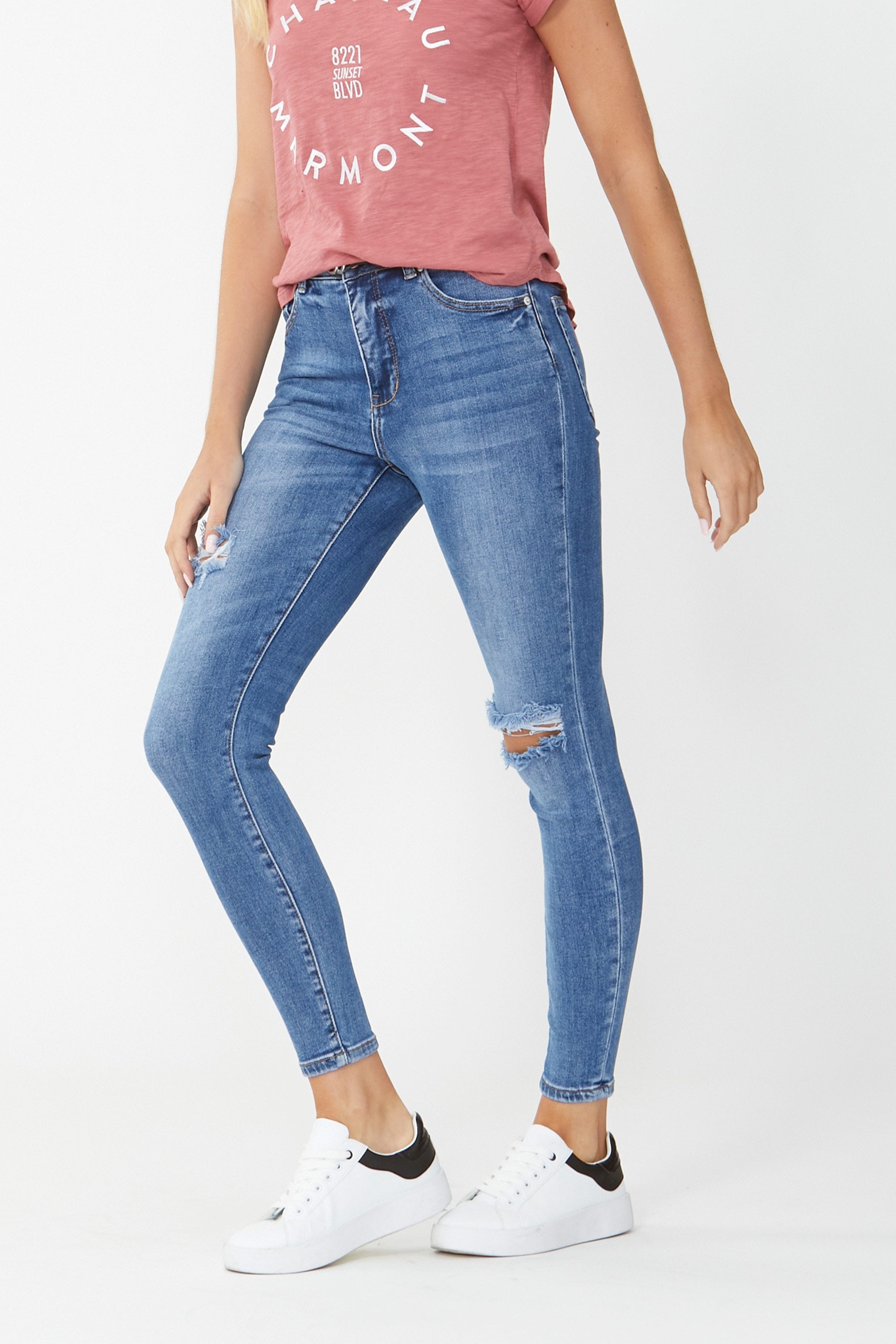 [TEST] Evie Distressed High Rise Jean