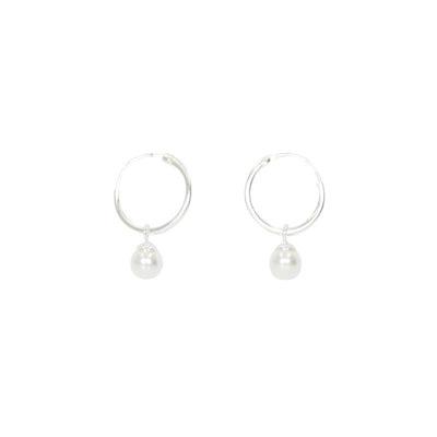[TEST] Pearl Drop Hoop Earrings