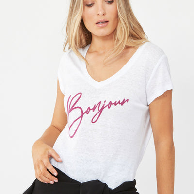 [TEST] Bonjour Flocked Tee