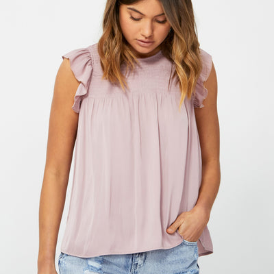[TEST] Elise Shirred Ruffle Top