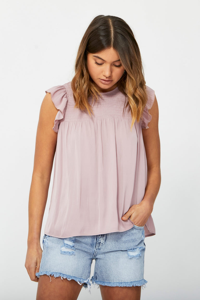 [TEST] Elise Shirred Ruffle Top