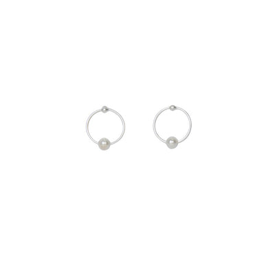 [TEST] Pearl Hoop Stud Earrings