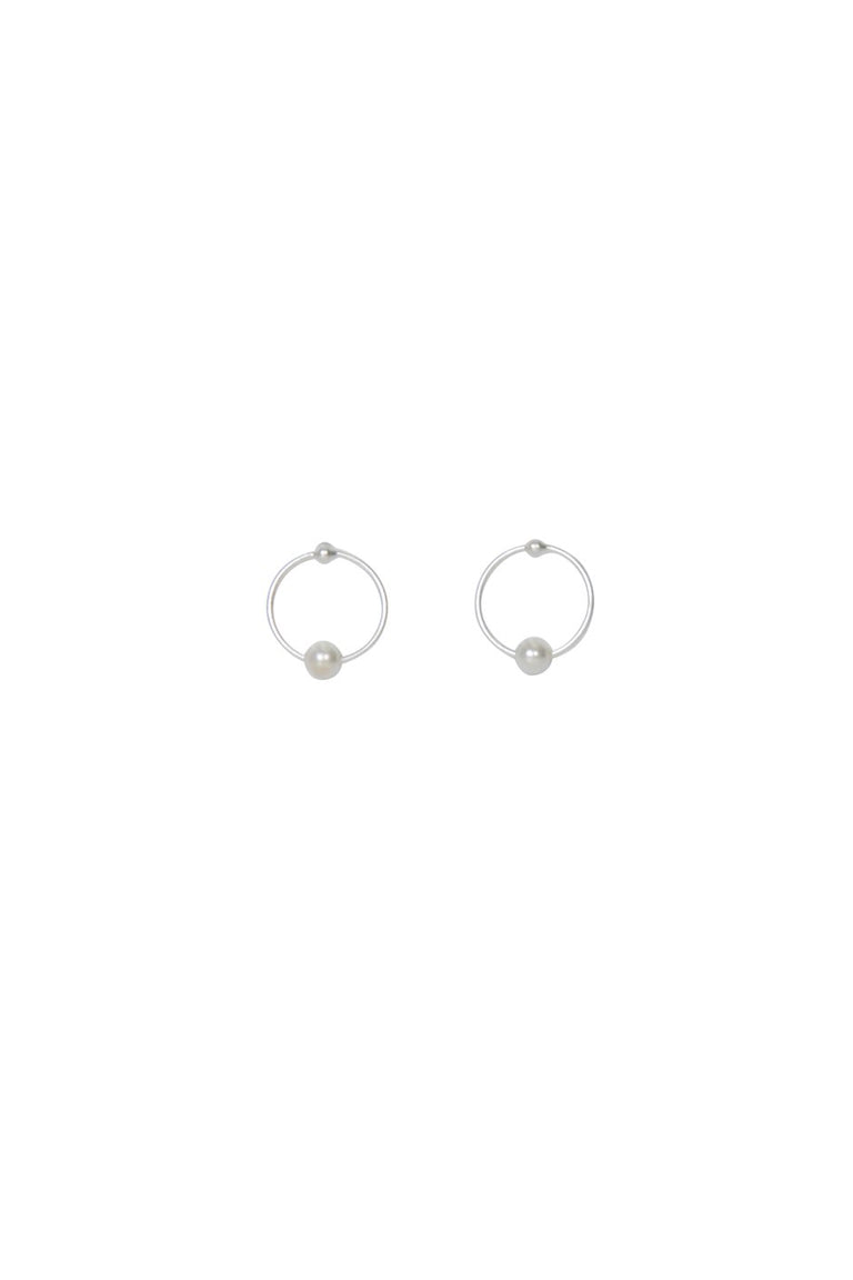 [TEST] Pearl Hoop Stud Earrings