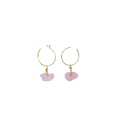 [TEST] Rose Quartz Hoop Earrings