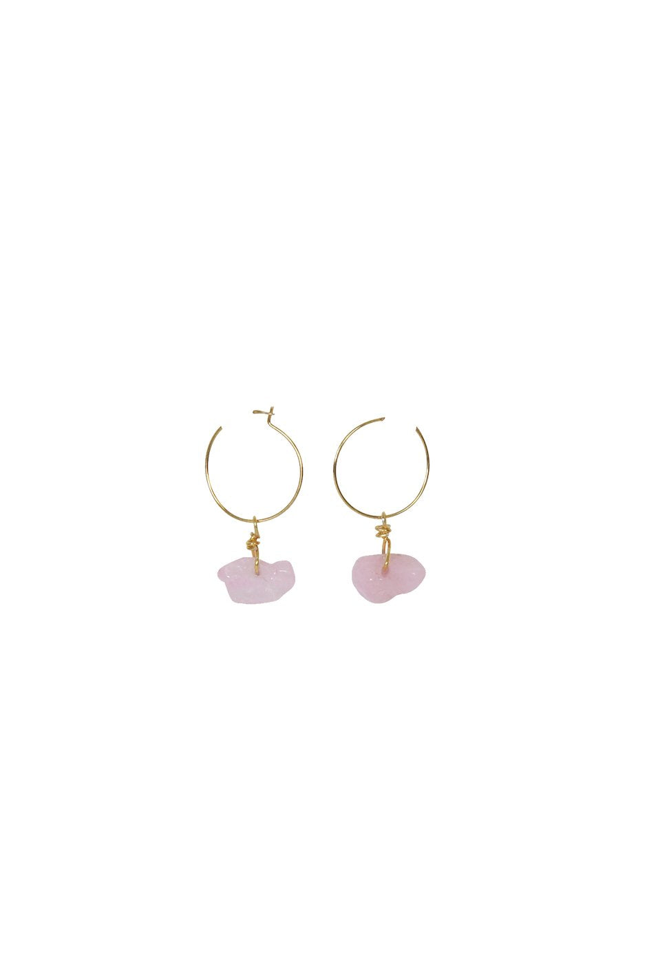 [TEST] Rose Quartz Hoop Earrings