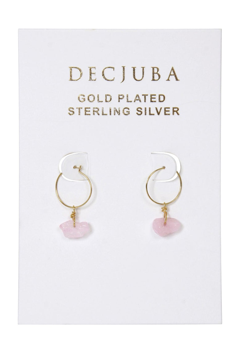 [TEST] Rose Quartz Hoop Earrings