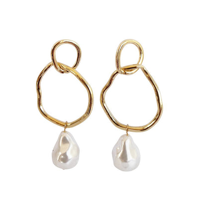 [TEST] Ivy Dual Circle Pearl Earrings
