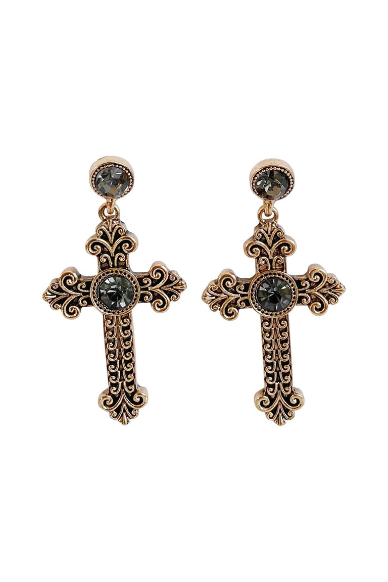 [TEST] Idina Cross Earrings