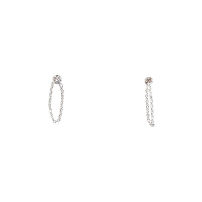 [TEST] Stone Set Chain Stud Earrings