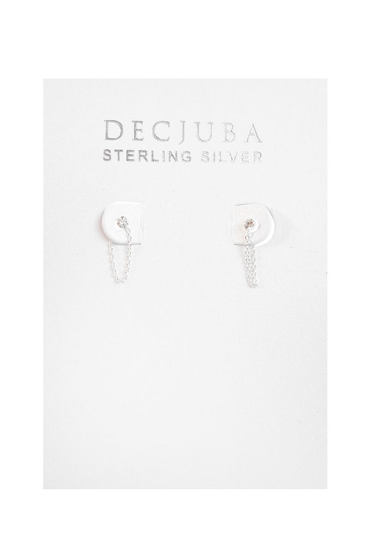 [TEST] Stone Set Chain Stud Earrings