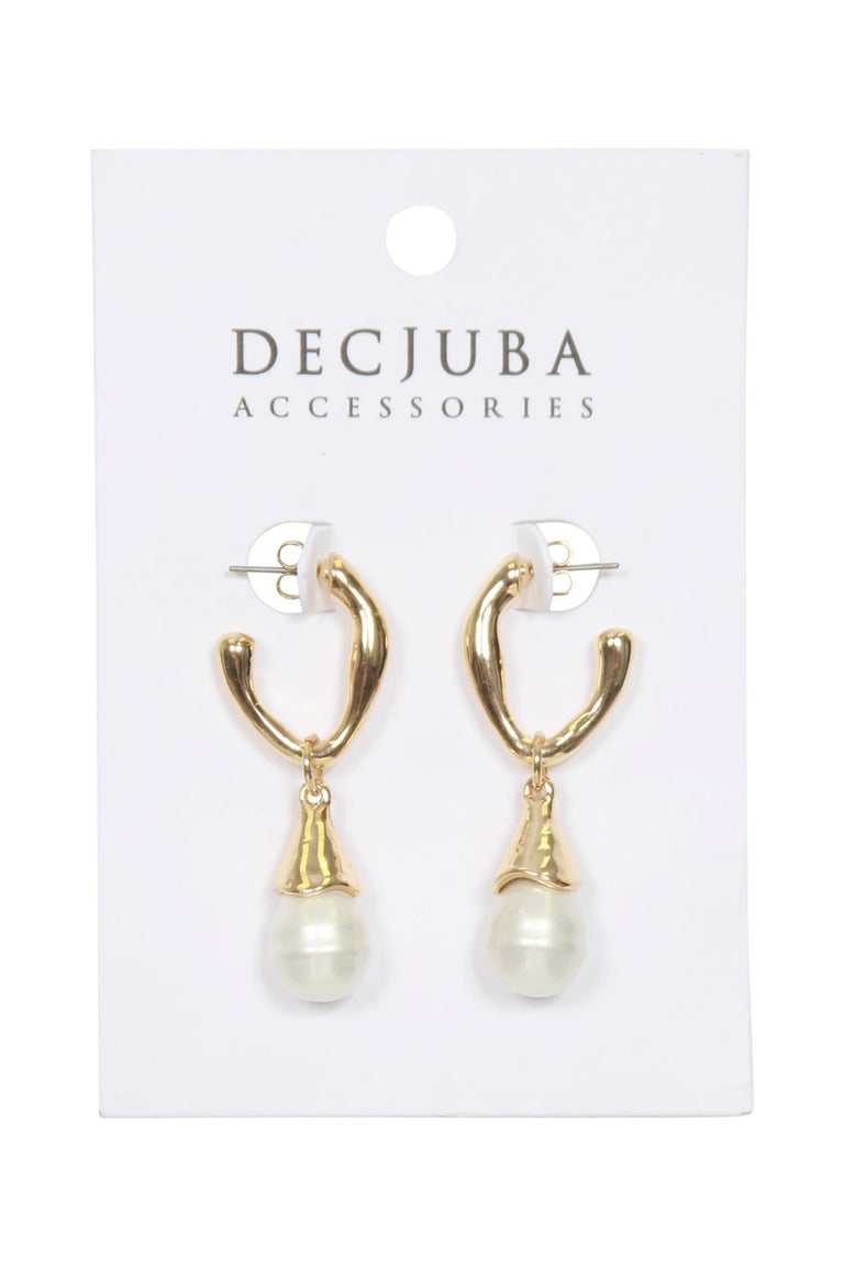 [TEST] Pearl Drop Hoop Earrings