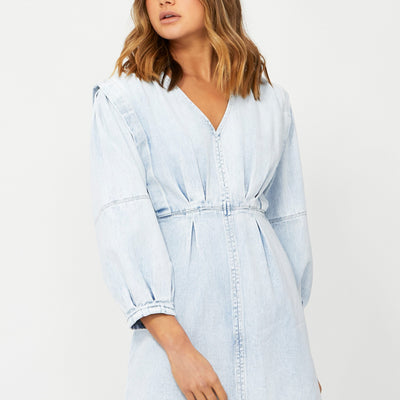 [TEST] Romie Puff Sleeve Denim Dress