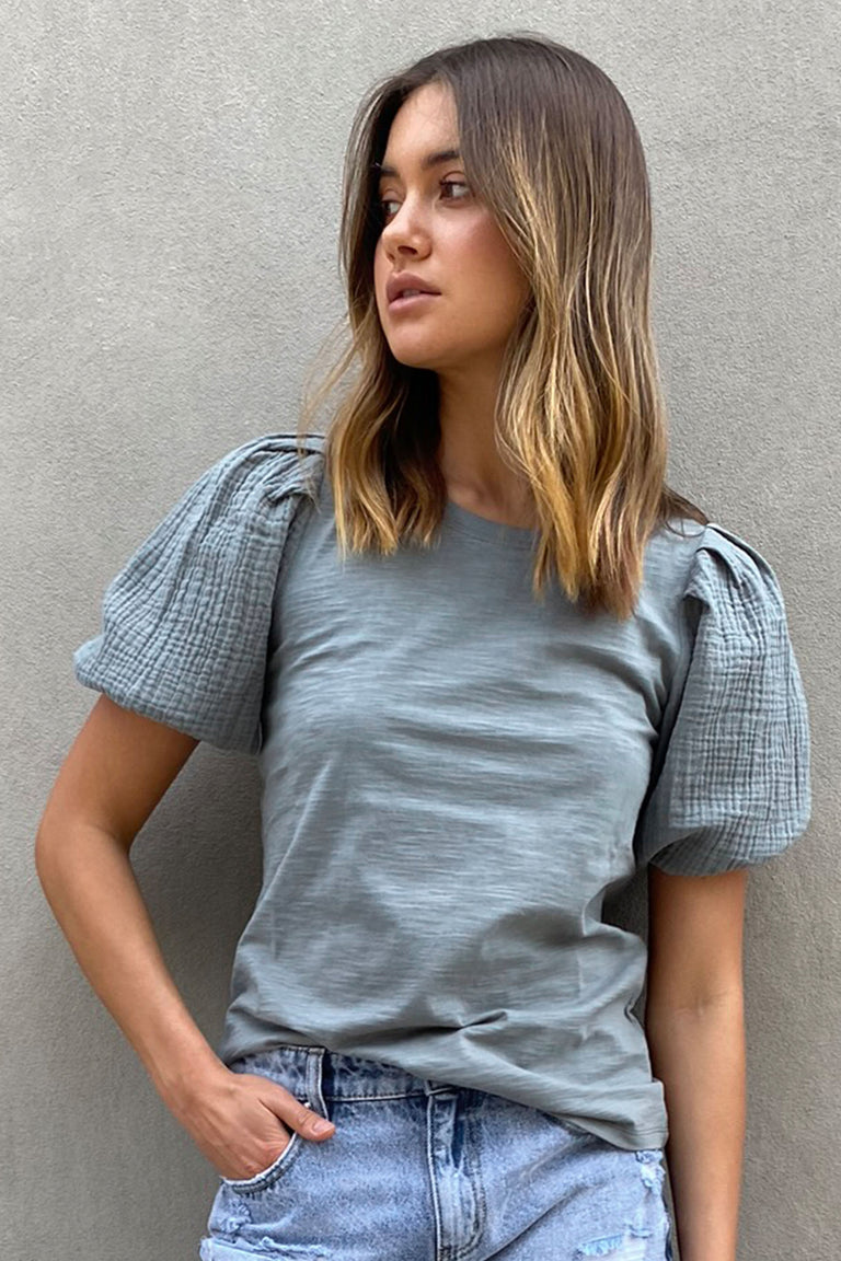 [TEST] Moira Woven Sleeve Tee