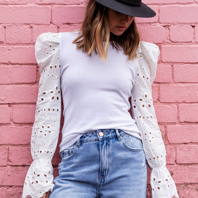 [TEST] Brie Broderie Sleeve Knit