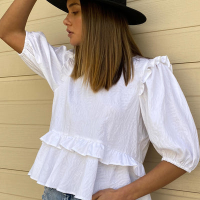 [TEST] Jackie Ruffle Detail Top
