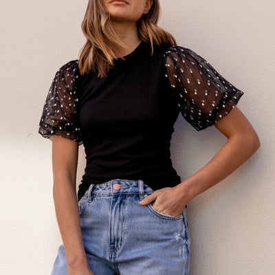 [TEST] Zoe Contrast Sleeve Tee