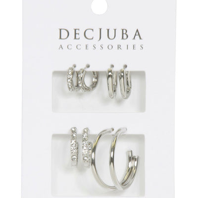 [TEST] Plain and Stone Set Hoop 4Pack
