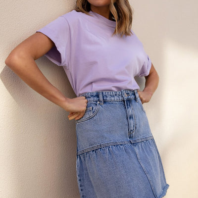 [TEST] Winnie Ruffle Denim Skirt