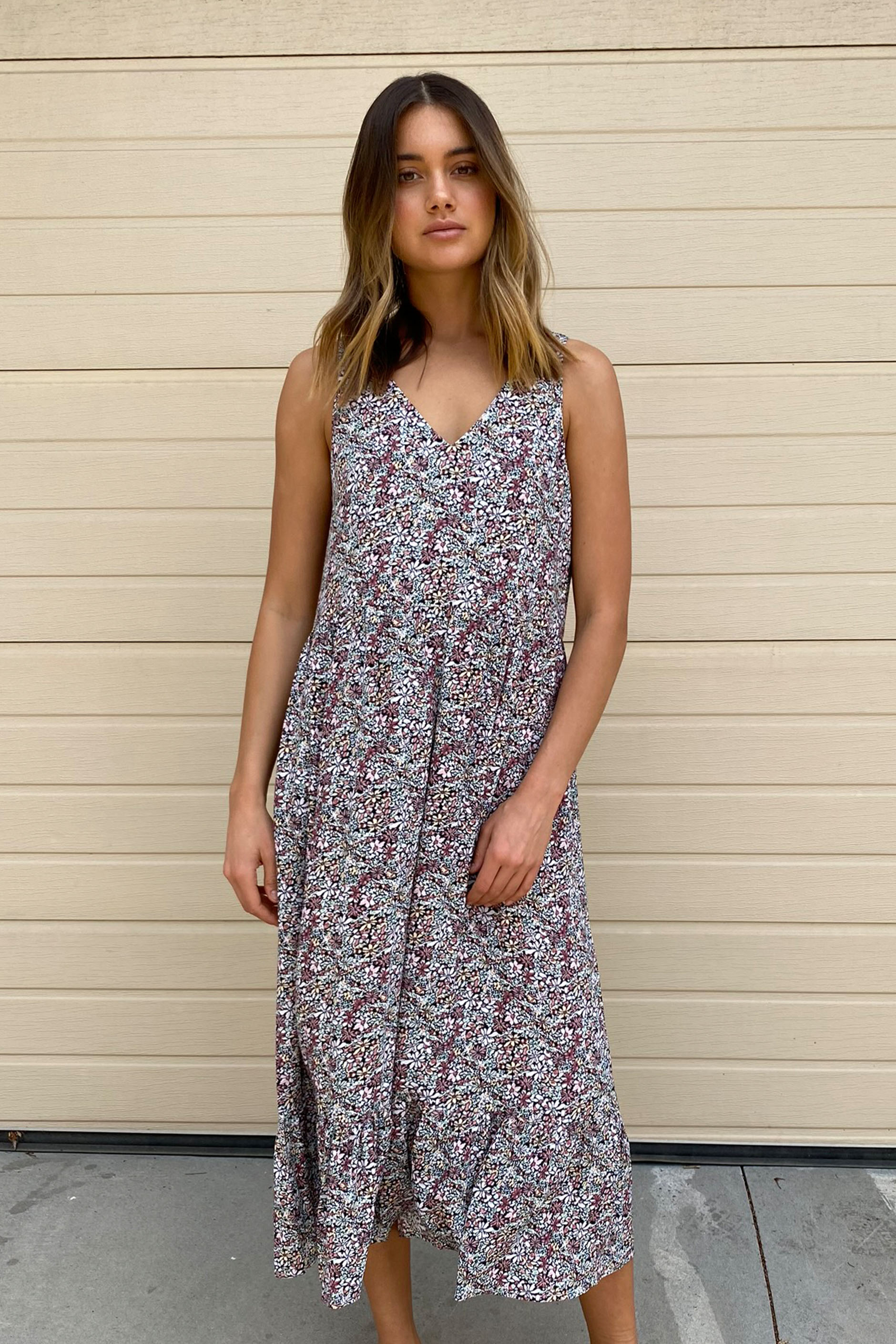 [TEST] Ari V Neck Tiered Midi Dress