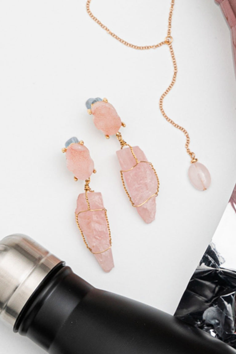 [TEST] Double Semi Precious Earrings
