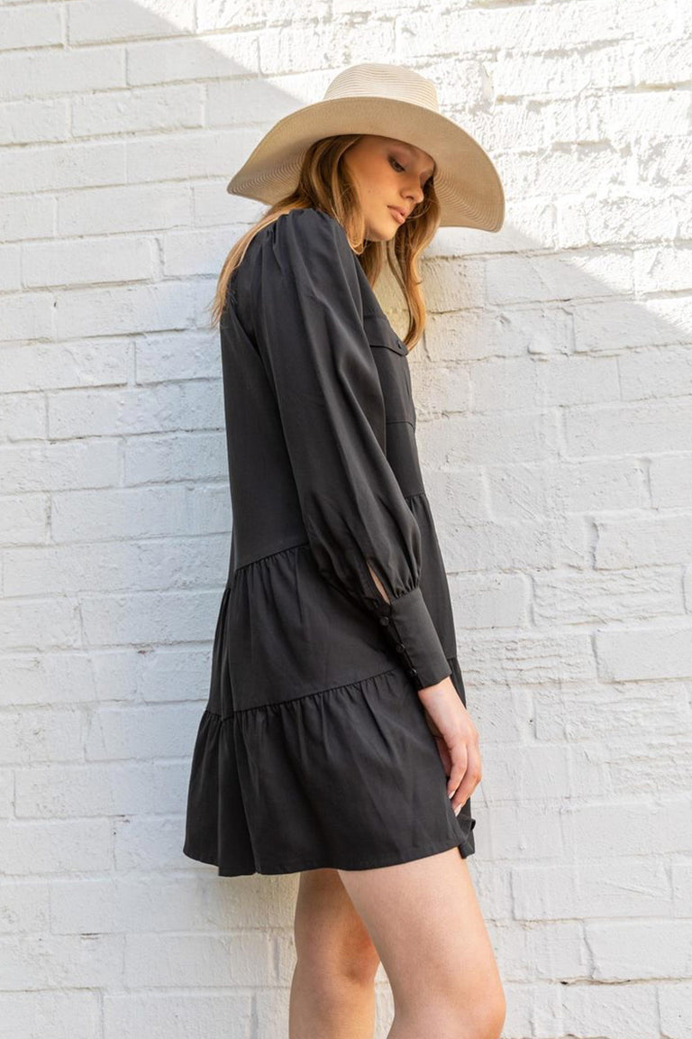 [TEST] Kym Tiered Shirt Dress