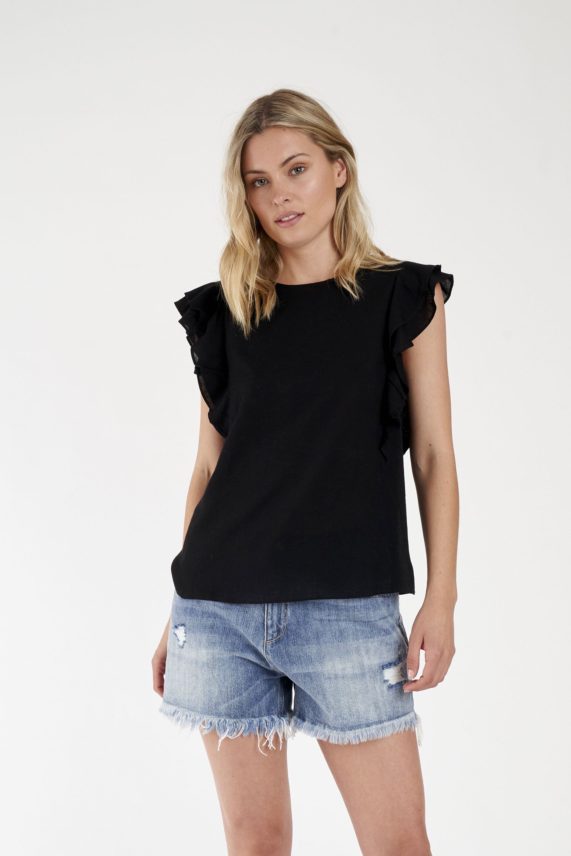 [TEST] Justine Ruffle Sleeve Top